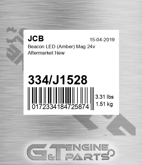 334j1528 Beacon LED Amber Mag 24v Aftermarket New