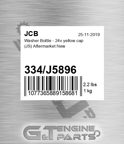 334j5896 Washer Bottle - 24v yellow cap JS Aftermarket New