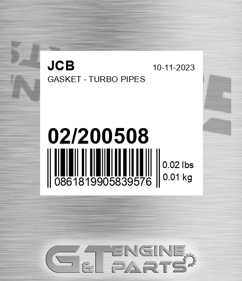 02/200508 GASKET - TURBO PIPES