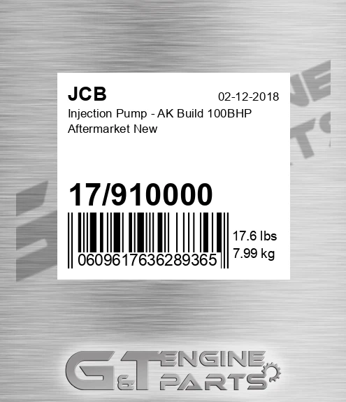 17/910000 INJECTION PUMP