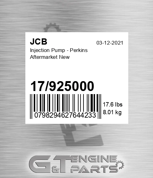 17925000 Injection Pump - Perkins Aftermarket New