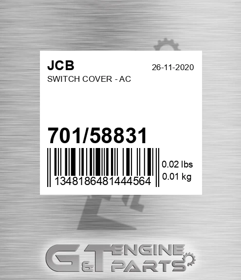 701/58831 SWITCH COVER - AC