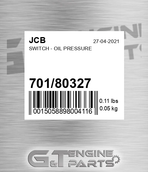 701/80327 SWITCH - OIL PRESSURE