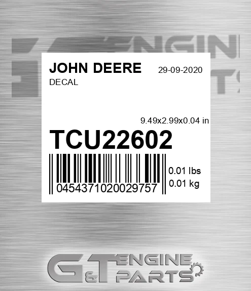 TCU22602 DECAL