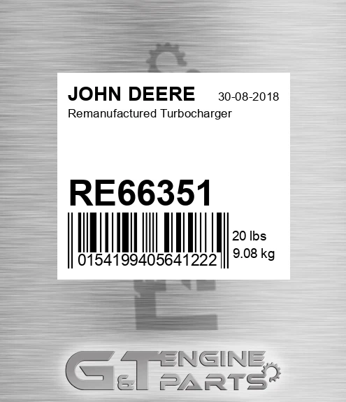 RE66351 Remanufactured Turbocharger