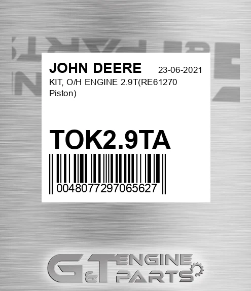 TOK2.9TA KIT, O/H ENGINE 2.9T RE61270 Piston