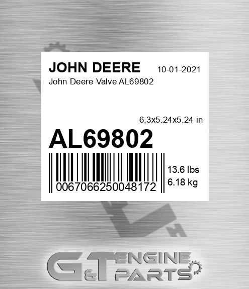 AL69802 John Deere Valve AL69802