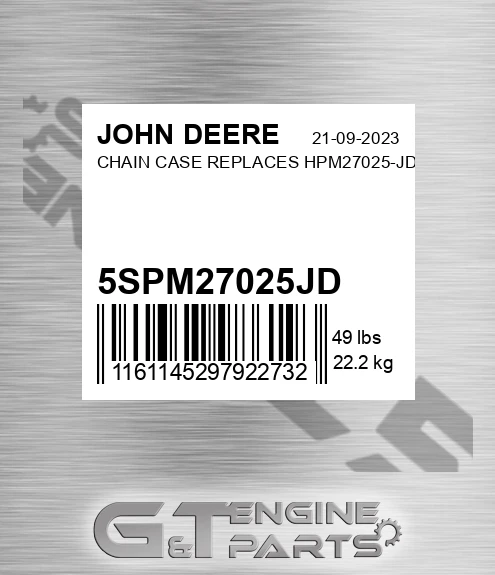 5SPM27025JD CHAIN CASE REPLACES HPM27025-JD