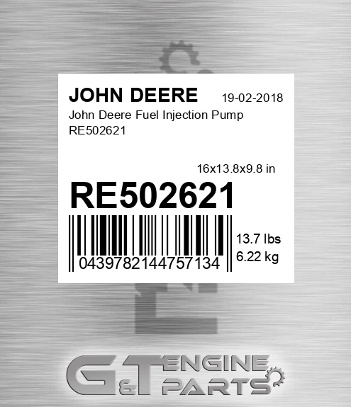 RE502621 John Deere Fuel Injection Pump RE502621