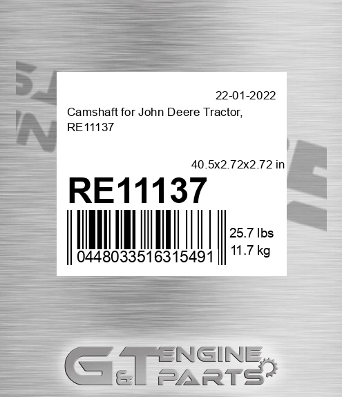 RE11137 Camshaft for Tractor,
