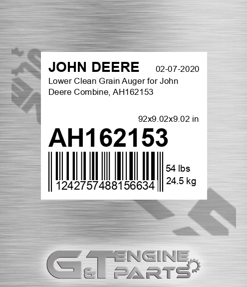 AH162153 Lower Clean Grain Auger for Combine,