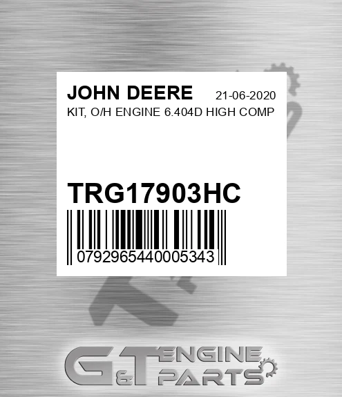 TRG17903HC KIT, O/H ENGINE 6.404D HIGH COMP