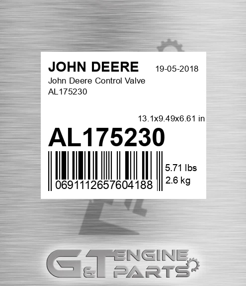 AL175230 John Deere Control Valve AL175230
