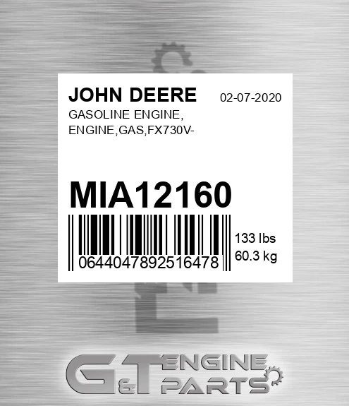 MIA12160 GASOLINE ENGINE, ENGINE,GAS,FX730V-
