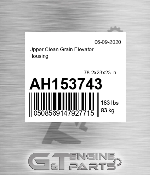 AH153743 Upper Clean Grain Elevator Housing
