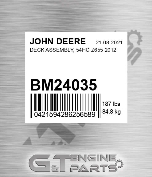 BM24035 DECK ASSEMBLY, 54HC Z655 2012
