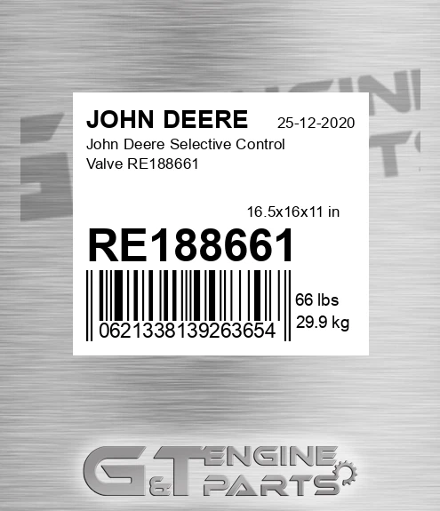 RE188661 John Deere Selective Control Valve RE188661