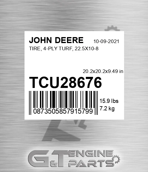 TCU28676 TIRE, 4-PLY TURF, 22.5X10-8