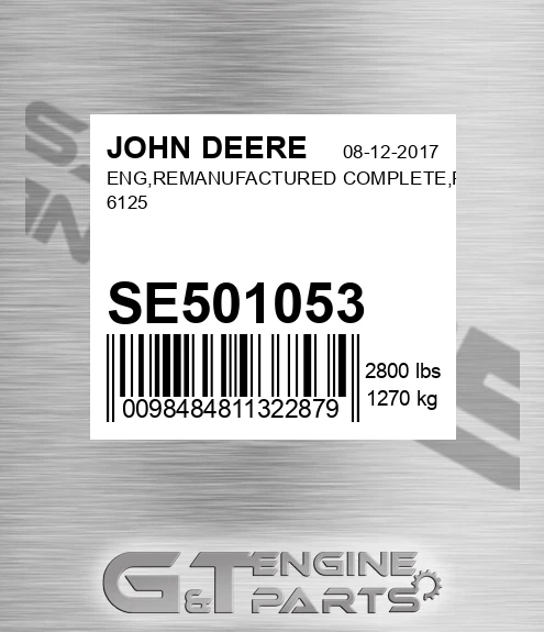 SE501053 ENG,REMANUFACTURED COMPLETE,RUN 6125