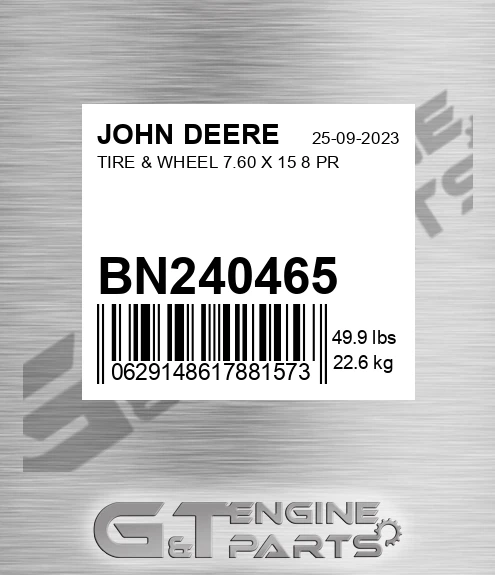 BN240465 TIRE & WHEEL 7.60 X 15 8 PR