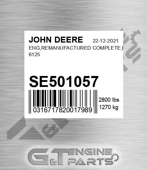 SE501057 ENG,REMANUFACTURED COMPLETE,RUN 6125