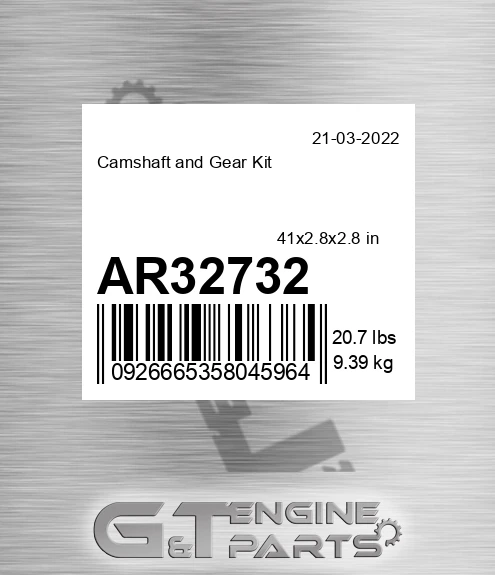 AR32732 Camshaft and Gear Kit
