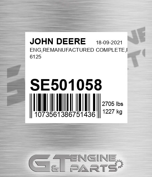 SE501058 ENG,REMANUFACTURED COMPLETE,RUN 6125