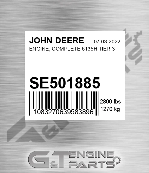 SE501885 ENGINE, COMPLETE 6135H TIER 3