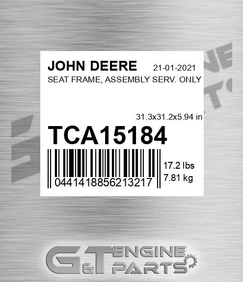 TCA15184 SEAT FRAME, ASSEMBLY SERV. ONLY