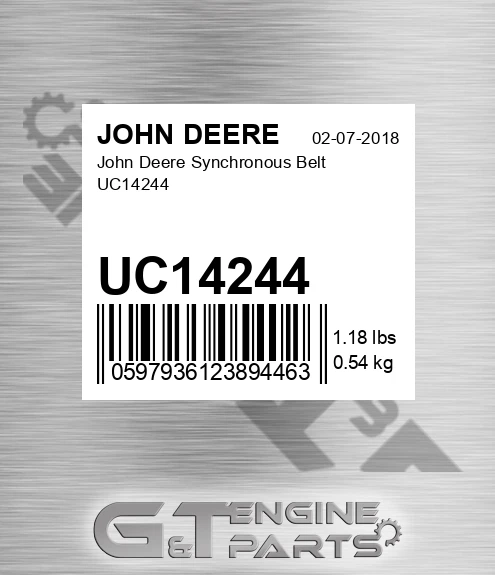 UC14244 John Deere Synchronous Belt UC14244