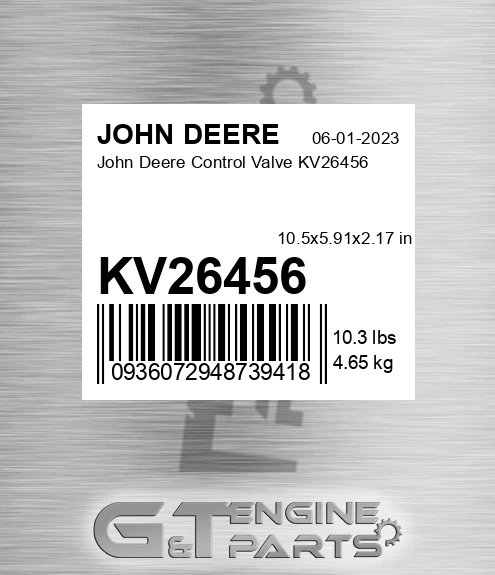 KV26456 John Deere Control Valve KV26456