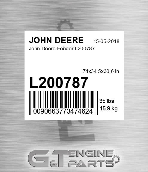 L200787 John Deere Fender L200787