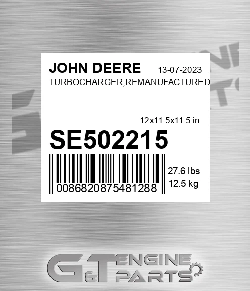 SE502208 TURBOCHARGER,REMANUFACTURED made to fit John Deere 