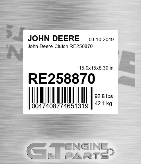RE258870 John Deere Clutch RE258870