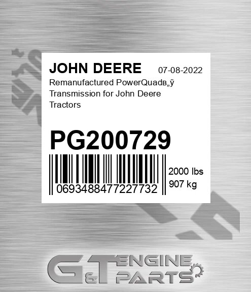 PG200729 Remanufactured PowerQuadв„ў Transmission for Tractors