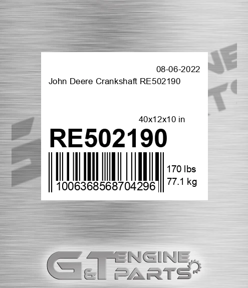 RE502190 Crankshaft