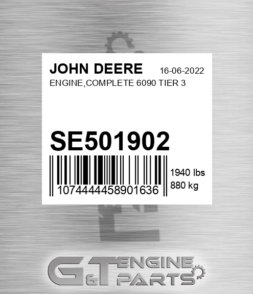 SE501902 ENGINE,COMPLETE 6090 TIER 3
