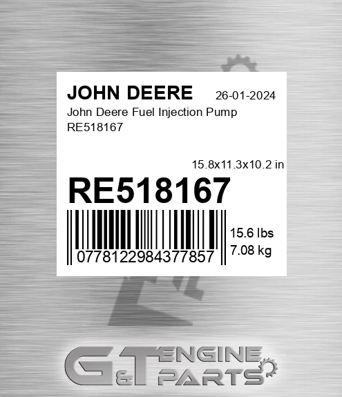 RE518167 John Deere Fuel Injection Pump RE518167