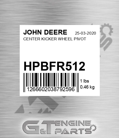 HPBFR512 CENTER KICKER WHEEL PIVOT