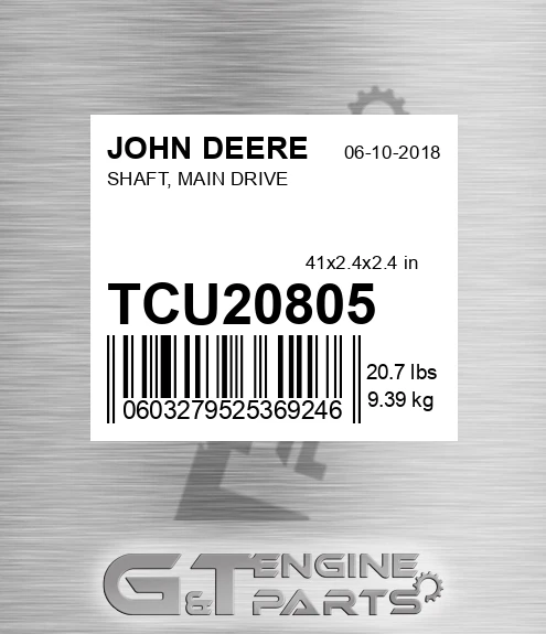 TCU20805 SHAFT, MAIN DRIVE