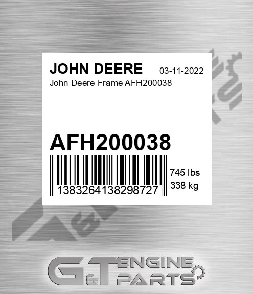 AFH200038 John Deere Frame AFH200038