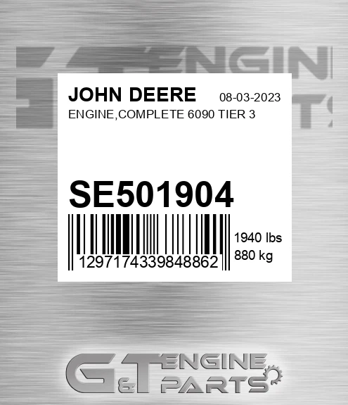 SE501904 ENGINE,COMPLETE 6090 TIER 3