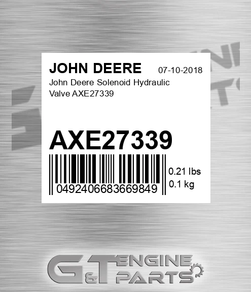 AXE27339 Solenoid Hydraulic Valve