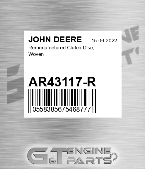 AR43117-R Remanufactured Clutch Disc, Woven