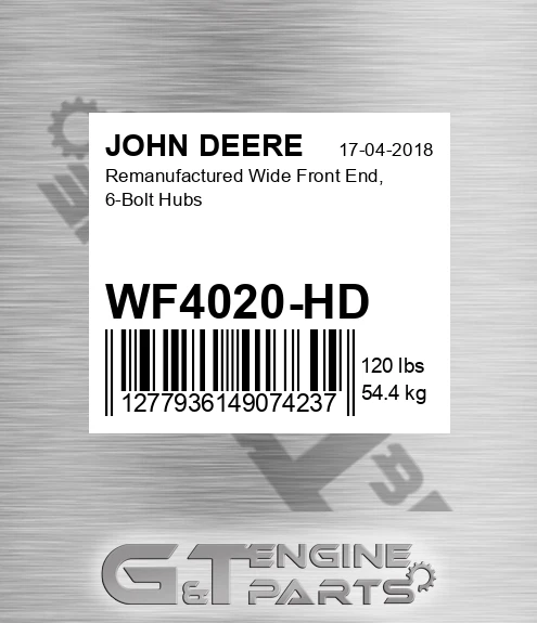 WF4020-HD Remanufactured Wide Front End, 6-Bolt Hubs
