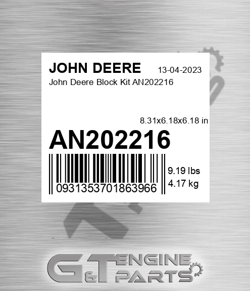 AN202216 John Deere Block Kit AN202216