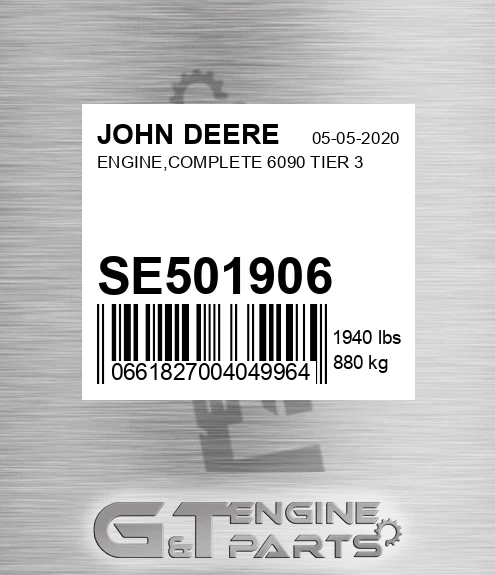 SE501906 ENGINE,COMPLETE 6090 TIER 3