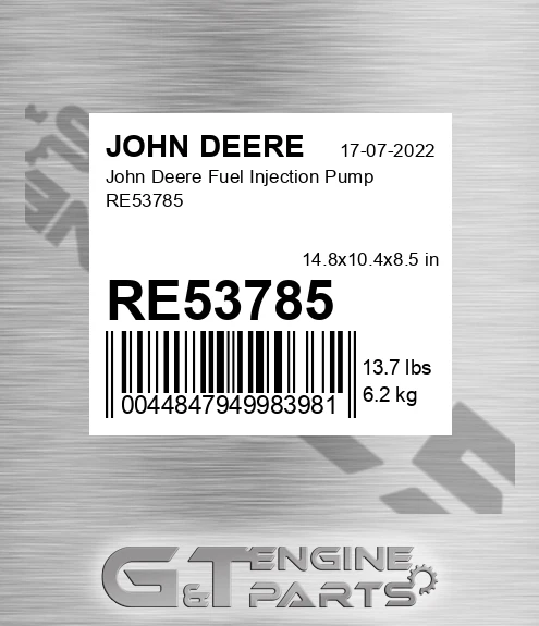 RE53785 John Deere Fuel Injection Pump RE53785