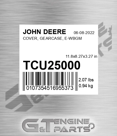 TCU25000 COVER, GEARCASE, E-WBGM