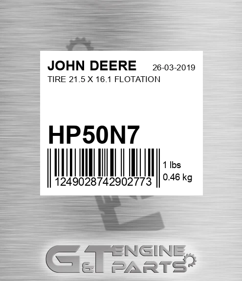 HP50N7 TIRE 21.5 X 16.1 FLOTATION